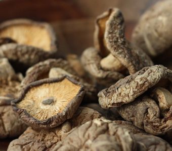 Dried mushrooms in a jar
